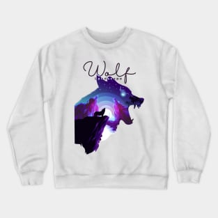 Double exposure Wolf with forest landscape Crewneck Sweatshirt